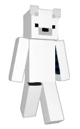white and black Minecraft skin — Slim model — first worn by peaxhystars