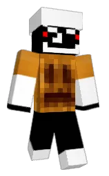 black and white Minecraft skin — Classic model — first worn by ArthurCS10