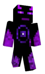black and electric violet Minecraft skin — Classic model — first worn by boltabolta