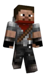 black and rustic red Minecraft skin — Classic model