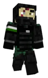 black and cod gray Minecraft skin — Classic model — first worn by Attalkiseer