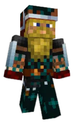 black pearl and deep teal Minecraft skin — Classic model — first worn by Orebroker