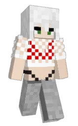 almond and white Minecraft skin — Slim model — first worn by river_rtr