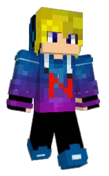 black and bahama blue Minecraft skin — Classic model