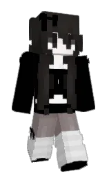 black and cod gray Minecraft skin — Slim model — first worn by 1nmh
