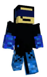 blue charcoal and black Minecraft skin — Classic model