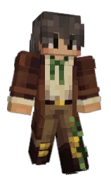 cocoa bean and metallic bronze Minecraft skin — Classic model — first worn by Leikarii