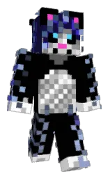 black and white Minecraft skin — Classic model — first worn by Mexifythedino