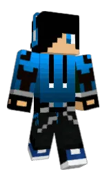 black and white Minecraft skin — Classic model — first worn by Br3akdowNvQ