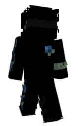 black and cod gray Minecraft skin — Slim model