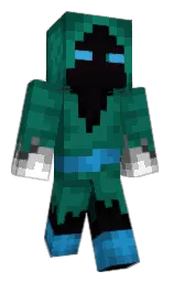 cinder and deep sea green Minecraft skin — Classic model — first worn by AbysmalBean