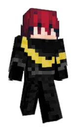 black and cocoa brown Minecraft skin — Classic model — first worn by Squ1shed