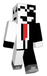 white and black Minecraft skin — Classic model — first worn by oleo6683