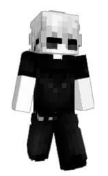 black and white Minecraft skin — Slim model