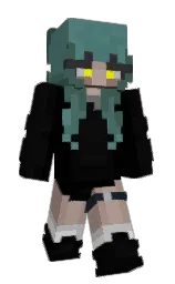 black and cod gray Minecraft skin — Slim model — first worn by Strawberryjarjam