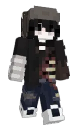 black and cod gray Minecraft skin — Slim model