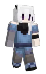 white and waikawa gray Minecraft skin — Slim model — first worn by huanmeng_qwq