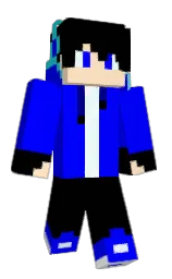 blue and black Minecraft skin — Classic model