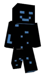 black and steel blue Minecraft skin — Slim model — first worn by Flammen2022