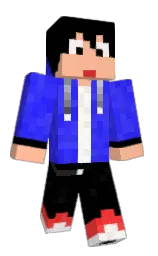 black and peach orange Minecraft skin — Classic model
