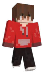 black and cardinal Minecraft skin — Classic model — first worn by Foplence