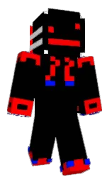 black and red Minecraft skin — Classic model