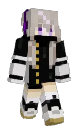 log cabin and black Minecraft skin — Slim model