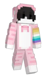 pastel pink and classic rose Minecraft skin — Slim model — first worn by Xandriana2