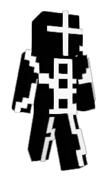 black and white Minecraft skin — Classic model — first worn by cocorangerpr