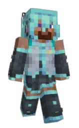 outer space and fountain blue Minecraft skin — Slim model