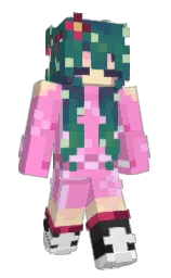 carnation pink and paradiso Minecraft skin — Slim model