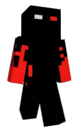 black and scarlet Minecraft skin — Classic model — first worn by Crypto_Lord
