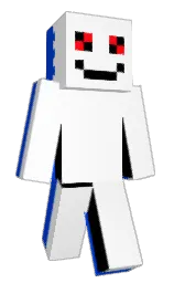 white and science blue Minecraft skin — Slim model