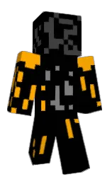 black and web orange Minecraft skin — Slim model — first worn by Asbdukl