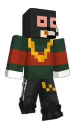 Haftbefehl's Minecraft skin wearing the Mojang Office cape