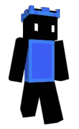 black and dodger blue Minecraft skin — Classic model — first worn by Superpotatoxd123