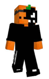black and blaze orange Minecraft skin — Slim model