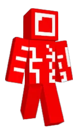 red and white Minecraft skin — Classic model