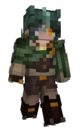 Melu's Minecraft skin wearing the Twisted cape