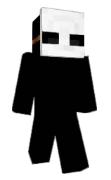 black and white Minecraft skin — Slim model