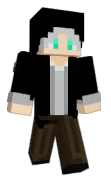black and silver Minecraft skin — Classic model — first worn by sor4ri