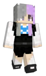 black and white Minecraft skin — Classic model