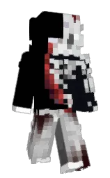 black and bunker Minecraft skin — Slim model — first worn by R3actlyJar