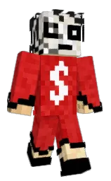 black and cod gray Minecraft skin — Classic model — first worn by AljaALJA1234