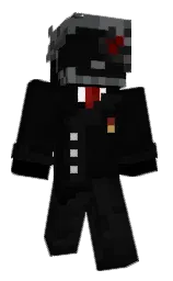 black and cod gray Minecraft skin — Classic model — first worn by EmperorKrenn