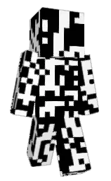 black and white Minecraft skin — Classic model — first worn by bat99914