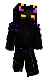 black and electric violet Minecraft skin — Classic model