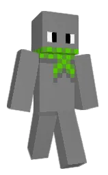 gray and bright green Minecraft skin — Classic model