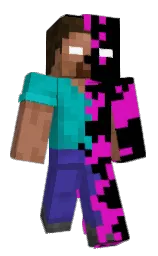 black and shocking pink Minecraft skin — Classic model