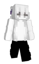 black and white Minecraft skin — Slim model